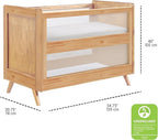 BreathableBaby Breathable Mesh 3-in-1 Convertible Crib (Toddler Bed Kit Sold Separately) — Beech — Two Adjustable Mattress Heights — Greenguard Gold Certified