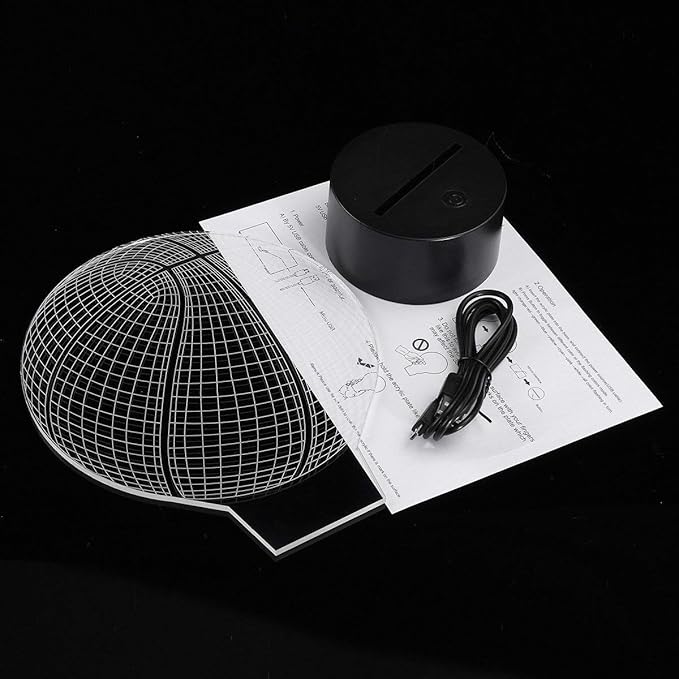Basketball 3D Illusion Lamp, LED Night Lights for Kids Birthday Gift 7 Color Changing Touch Switch Xmas Decoration Nightlight Children Room Bedroom Decorations Toys for Sports Theme Fans