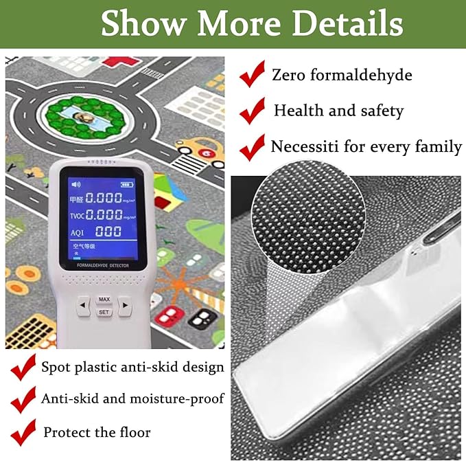 Kids Rug Play Mat Great for Playing with Cars and Toys,Educational Kid Road and Traffic City Life Carpet,Children Baby Fun Throw Rug for Bedroom Play Room,79X118Inch/200X300CM