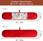 Maison d' Hermine Double Oven Mitts 100% Cotton Double Oven Glove (7"x35") | Heat Resistant BBQ Cooking Gloves with Loop Baking Kitchen Home Hotel Farmhouse Thanksgiving Christmas - Noel
