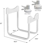 Brio Stainless Steel 3-5 Gallon Water Jug Stand and 2 Dispenser Valves, Non Slip Stand with BPA Free Fast Flow Water Spout Fits Both 48mm and 55mm Bottles 2 CAPS Included (White), 12 inches