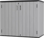 Large Outdoor Storage Box,Resin Sheds&Outdoor Storage Waterproof/Lockable,Outdoor Storage Cabinets for Balcony,Garage,Backyard (37Cu.ft-Pale Grey)