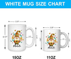 Hyturtle Personalized Gnome Hippie Coffee Mug Gifts on Birthday Christmas | Unique Gift Ideas for Gnome Lovers, Gnomes Gifts For Women Custom Name 11oz White Ceramic Coffee Tea Mug, Comfort grip handle