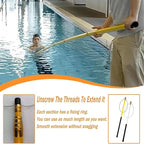 Telescopic Pool Rescue Hook with Pole, 16ft-30ft Adjustable Heavy Duty Pool Pole, Fibreglass Safety Hook Pools, Specialised Emergency Rescue Equipment for Drowning Victims (L:650cm/21.3ft)