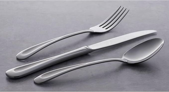 Oneida Satin Sand Dune 20-Piece 18/0 Silverware Set for 4, Flatware | sandblasted finish, dishwasher safe | includes knives, forks, and spoons | heavy duty, cutlery set for kitchen and dining