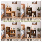 KIRIGEN Stackable Wood Storage Cube/Basket/Bins Organizer for Home Books Clothes Toy Modular Open Cubby Storage System - Office Cubical Bookcase Closet Shelves C26-DBR