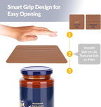 NIHOME Silicone Jar Opener – 6 Inch Large Anti-Slip Grip Pads, Premium 100% Food-Grade Silicone, Stylish Designer Colors, Multi-Purpose Heat-Resistant Mat & Coaster, Set of 4 (Coffee Colors, Square)