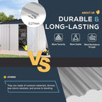 AECOJOY 10' x 14' Outdoor Storage Shed, 14x10 Large Metal Sheds & Outdoor Storage Clearance with Lockable Doors, Utility and Tool Storage Garden Shed for Backyard, Patio and Outside use
