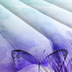 Butterfly Comforter Twin Size,Watercolor Butterfly Kids Comforter Set,3Pcs Bedding Set Printed Comforter with 2 Pillowcases,Down Alternative,Soft and Lightweight,for All Seasons