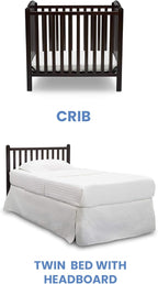 Delta Children Emery Mini Convertible Baby Crib with 2.75-inch Mattress, Dark Chocolate