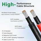 XRDS -RF Solar Extension Cable 8AWG, 30FT Red & Black Solar Panel Wire with Solar Connectors, PV Wire with Disconnect Wrenches & Extra Male/Female Connectors for RV, Camper, Inverter, Off-Grid System