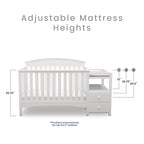 Delta Children Abby Convertible Crib 'N' Changer + Changing Pad and Cover [Bundle], Bianca