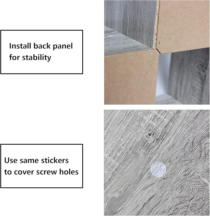 PACHIRA US 9-Cube Storage Organizer Bookshelf System, Unit Shelf, Closet Cabinet, Storage Cubes Organizer Shelves in Living Room, Bedroom, Study, Oak Grey