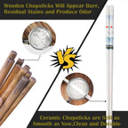 Ceramic Chopsticks Reusable 5 Pairs,Porcelain Chop Sticks,Sunset,9.7'' | Easy to Clean,Dishwasher Safe,Heat Resistant,with a Gift case,Cooking Chopsticks,High-grade Bone China Porcelain