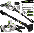 Gardtech 20V MAX* Brushless Cordless Pole Saw + 6 Inch Mini Chainsaw Cordless, 99-inch Max Reach & Multi-Angle for Tree Branches Pruning, Wood Cutting(2.0Ah Battery and Charger Included)