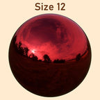 Lulu Decor, 2 pcs Red Stainless Steel Gazing Mirror Ball Size 12, Smooth Reflective Shiny Garden Decoration Globe (2 Pc)
