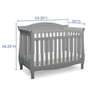 Delta Children Lancaster 4-in-1 Convertible Baby Crib, Grey + Serta Perfect Slumber Dual Sided Recycled Fiber Core Crib and Toddler Mattress (Bundle)