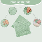 Locker Rug school girl rugs Carpet Chenille 100% Microfiber Locker Carpet with Non Skid Backing Locker Decorations (Green, 10X10)