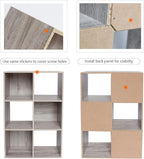 PACHIRA E-Commerce 6 Cube Storage Organizer, Unit Shelf, Closet Cabinet, Bookshelf File Organizer Rack in Living Room, Bedroom, Study OAK GREY