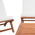 SAFAVIEH Outdoor Collection Chaston Wood Cushion 4-Piece Conversation Patio Set PAT7044F, Natural/Beige