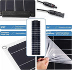 400 Watt Flexible Solar Panel for RV, 2 × 200 Watt 12 Volt Solar Power Panel Kit Photovoltaic Module Monocrystalline Solar Panels for Camping Off Grid Car Battery Charging Boat