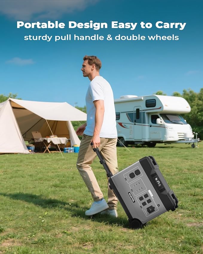 OUKITEL P5000 Pro 3600W Solar Generator with 500W Panel, 5120Wh Solar power station with 5 AC Outlets (6000W Peak), 1800W Fast Charging, Emergency Battery Backup for Home, RVs