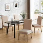 MOSAYT 100% Waterproof Dining Room Chair Covers Set of 6, Super Fit Stretch Jacquard Parson Chairs Slipcovers Removable Washable Chair Seat Protectors for Home, Kitchen, Banquet (Khaki - XL)