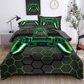 Kids Gaming Bedding Sets, 6 Piece Gamer Comforter Sets for Teens Boys Full Size for Bedroom Comforter Set Adult 3D Gamepad Microfiber Bedding Sets Fits All Season Full Size Comforter Sets