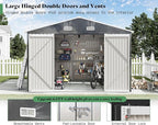 AMERLIFE 10x12x7 FT Metal Storage Shed with 2 Transparent Panels, Outdoor Tool Shed with Hinged Double Doors, Windows & Vents, Reinforced Steel Frame for Backyard Garden, DIY Workshop, Dark Gray
