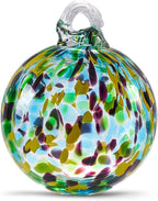 EUSTUMA Hand Blown Glass Witch Ball,Glass Ball Ornament Hanging Garden Gazing Ball Indoor Outdoor Home Décor. (4)