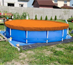 ECOOPTS 7 ft Round Pool Cover for Above Ground Pools, Swimming Pool Cover Protector Winter Safety Cover (Orange)
