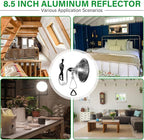 Simple Deluxe 2-Pack Clamp Lamp Light with 8.5 Inch Aluminum Reflector up to 150 Watt E26 (no Bulb Included), Silver and Black