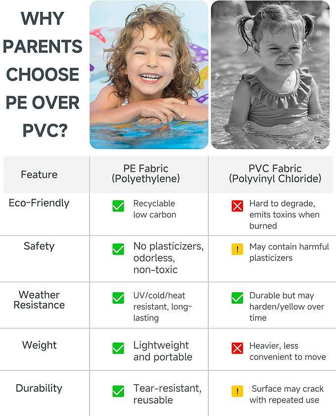 10ft x 6.5ft x 29.5in Large Rectangle Above Ground Pool for Kids, Swimming Pool Set for Backyard, Odor-Free Non-Toxic Material, Easy Clean Design with Reinforced Steel Frame