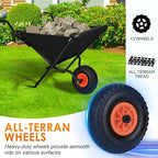 Collapsible Wheelbarrow, Foldable Home Utility Yard Wheelbarrow Easy Loading and Dumping Garden Cart Thickened Oxford Cloth Lawn Cart for Nutrient Soil,Grass, Leaf, Garden Supplies