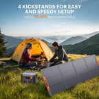 200 Watt Portable Solar Panel for Power Station,RV Essentials,200W 20V Foldable Solar Charger with Solar Cable,23.5% High Efficiency IP67 Waterproof 4 Kickstands for Camping RV Road Trip