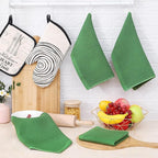 Homaxy 100% Cotton Waffle Weave Kitchen Dish Cloths 18-Pack, Grass Green | 12 x 12 Inches, Ultra Soft Absorbent Dish Towels, Quick Drying Dish Rags with Hanging Loop