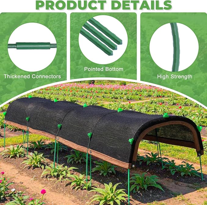 2026 Upgraded Garden Shade Cloth Kit 78.7"x59" Garden Shade Cloth for Plants Heat Protection with 5 Sets Garden Hoops for Raised Beds 75% Sunblock Shade Cloth Row Cover for Outdoor Plant Vegetables