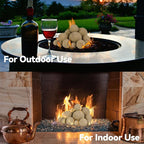 Skyflame 12PCS Ceramic Balls, Mixed of 4 Sizes Fire Pit Balls Set for Indoor and Outdoor Fire Tables or Fireplaces Accessory,Beige