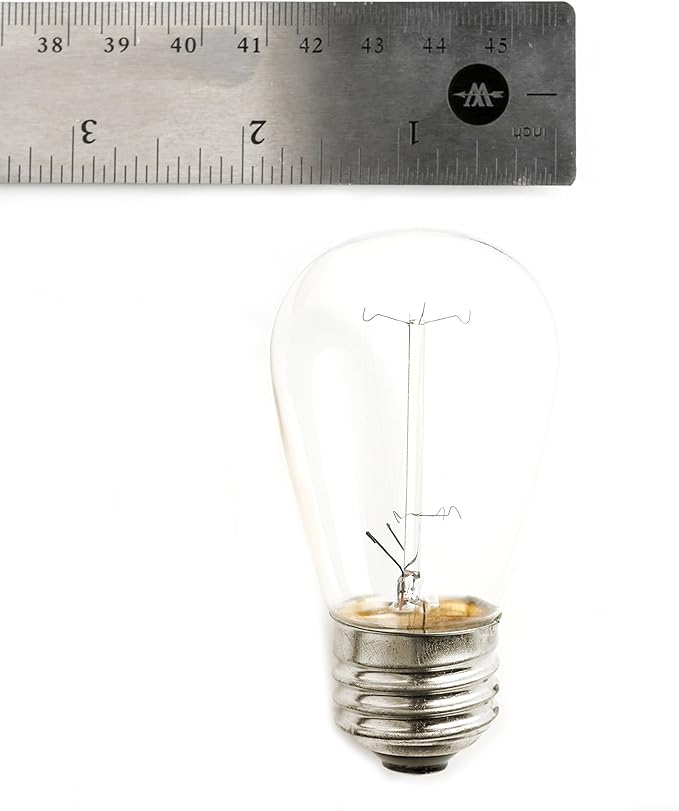 Hometown Evolution, Inc. 50 Foot E26 Commercial Edison Bulb String Lights with 25 Suspended Sockets and S14 Lantern Edison 11 Watt Bulbs