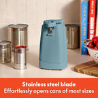 bella Electric Can Opener and Knife Sharpener, Removable Cutting Lever, Cord Storage, Stainless Steel Blade, Surf