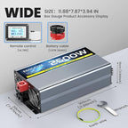 48V 2500W Pure Sine Wave Inverter 48V DC to 110V/120V AC Converter with 4AC Outlets, 5V/3.4A USB, Remote Control with on-Screen Display, Off-Grid Solar Power Inverter for Truck, Home, Vehicles, RV