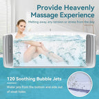 Round Inflatable Hot Tub, 2-4 Person Portable Blow up Hot Tub, Leak-Proof PVC Outdoor Spa with 120 Air Jets, Insulated Cover & Heater Pump, 71” X 71” X 25”