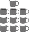 DISCOUNT PROMOS Ceramic Campfire Coffee Mugs 13 oz. Set of 10, Bulk Pack - Perfect for Tea, Espresso, Cappuccino, Hot Cocoa - Grey