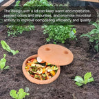Underground Worm Farm 10 * 4.13 * 4.13Inch Garden Composting bin Ceramics Outdoor Gardening Compost Bin with Holes and Lid Clay for Vegetable Backyard Compost Bin Outdoor