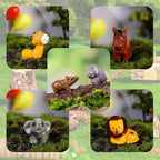 37 Pcs Mini Resin Animal Figurines Fairy Garden Accessories Micro Landscape Decor with Tiger Elephant Owl Giraffe Panda Flamingo Fox Monkey Hippo