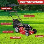 Self Propelled Gas Lawn Mower, 141cc Gas Engine Walk-BehindLawn Mower Cordless Walk-Behind Lawns Mowers with 20 Inches Blade 50L Grass Tank Big Wheels Red