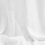MYSKY HOME Short Curtains for Bedroom Small Windows, Light Filtering Sheer Drapes Boho Decor Country Style Kitchen Bathroom Panels Set, Light Filtering Privacy Blind, 50x54, White, 2 Pieces