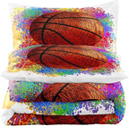 Tailor Shop Basketball Bedding Set for Boys Kids Adults Teens,Sports King Size Comforter Set,Kids Basketball Comforter Sets with 2 Pillowcases