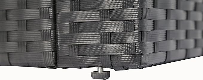 4 Pieces Outdoor Furniture Complete Patio Cushion Wicker P.E Rattan Garden Set, Full, Black