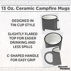 DISCOUNT PROMOS Ceramic Campfire Coffee Mugs 13 oz. Set of 10, Bulk Pack - Perfect for Tea, Espresso, Cappuccino, Hot Cocoa - Grey